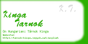 kinga tarnok business card